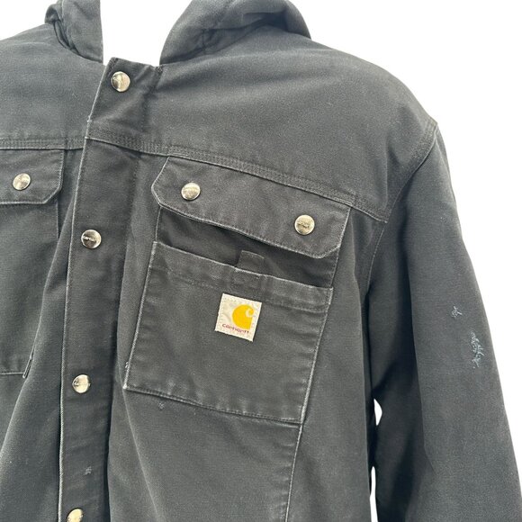 Carhartt Mens XL Tall Jacket Relaxed Fit Washed Duck Sherpa Fleece Lined Utility - Picture 2 of 13